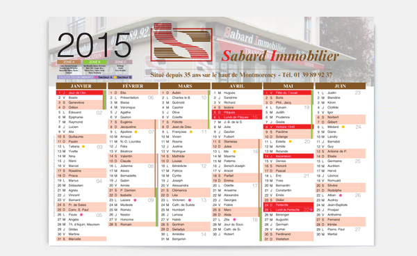Calendrier agence immobiliere