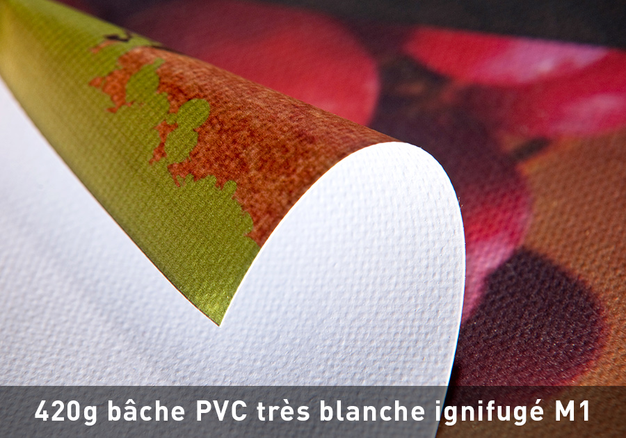 impression bache PVC tres blanche ignifuge