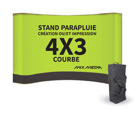 impression Stand Parapluie Courbe 4x3m
