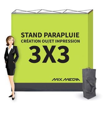 impression Stand Parapluie Droit 3x3m