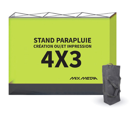 impression Stand Parapluie Droit 4x3m